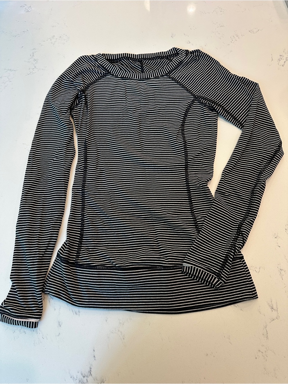Lululemon Athletica Race Your Pace Long Sleeve Shirt White Hyper Stripe size 2